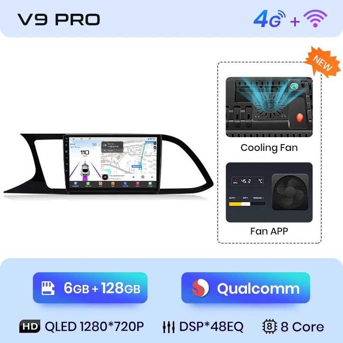 Navigatie android Seat Leon 3 CarPlay AndroidAuto GPS USB camera