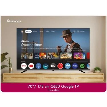Нов  70"QLED телевизор Wismann Google TV вграден сателитен приемник