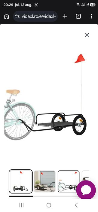 Remorcă de bicicletă, negru, 126x63x34 cm, fier