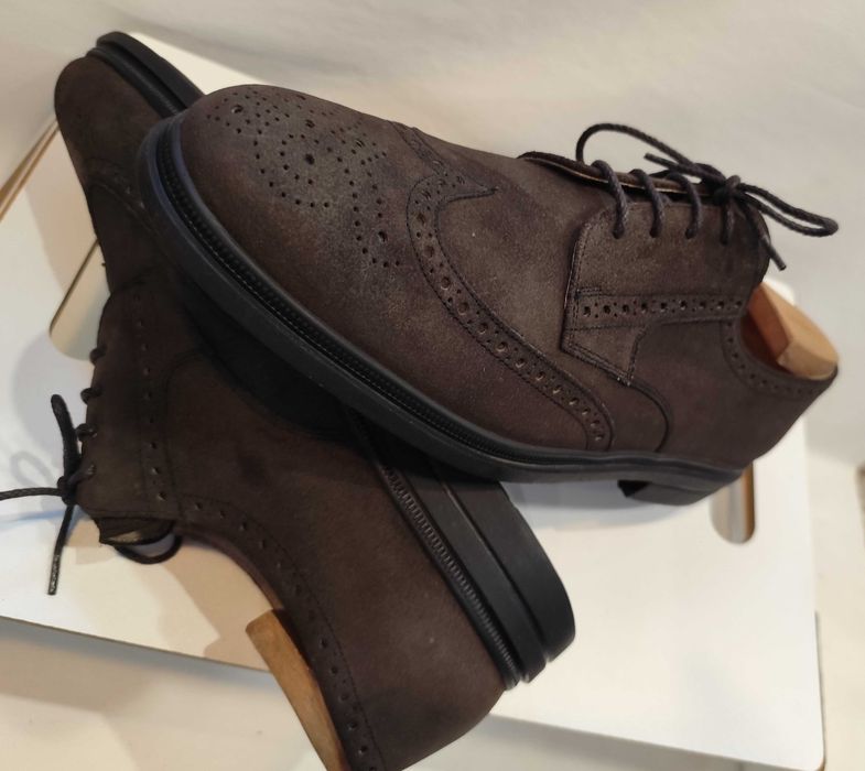 Pantofi derby 45.5 46 brogue Salamander NOI piele naturala moale