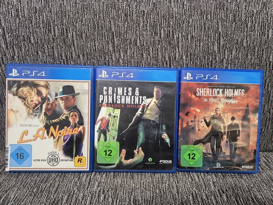 LA Noire,Sherlock Holmes Devils Daughter,Crime & Punishments PS4