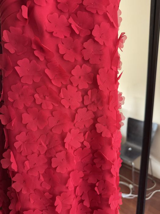 Rochie rosie lungă Tarık Ediz US 8 – nouă cu eticheta