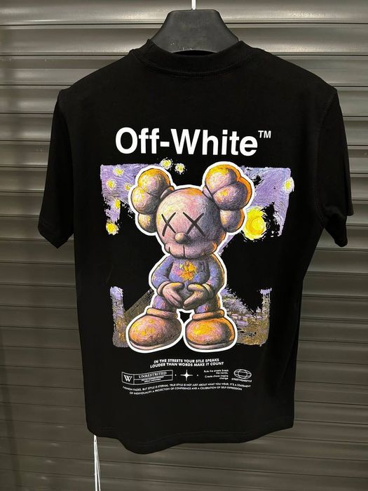 Tricou Off White negru premium