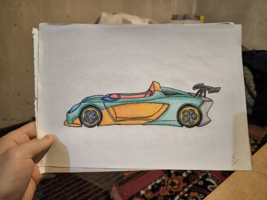 Рисунок от руки машина