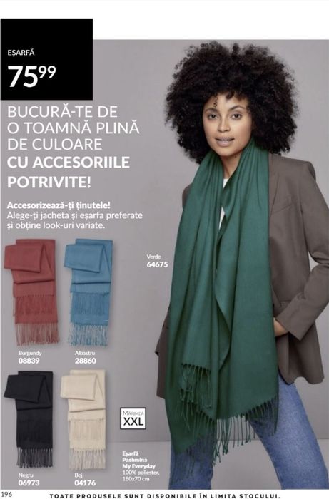 Esarfa pashamina verde/albastra/ rosie/caramiziu