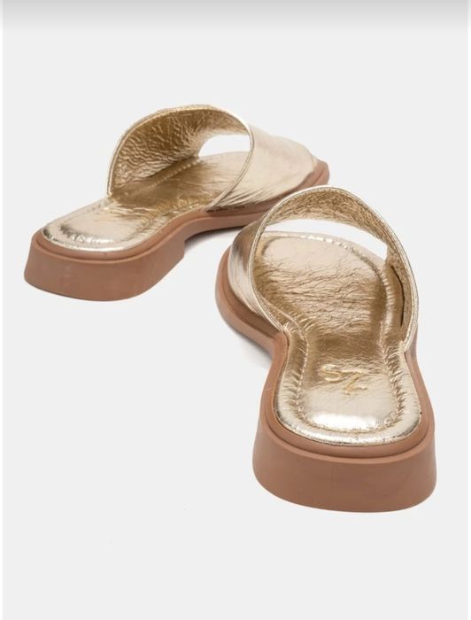 Чехли естествена кожа златни 36 номер