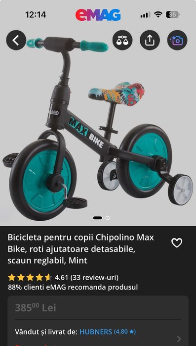 Bicicleta pentru copii 2-5 ani