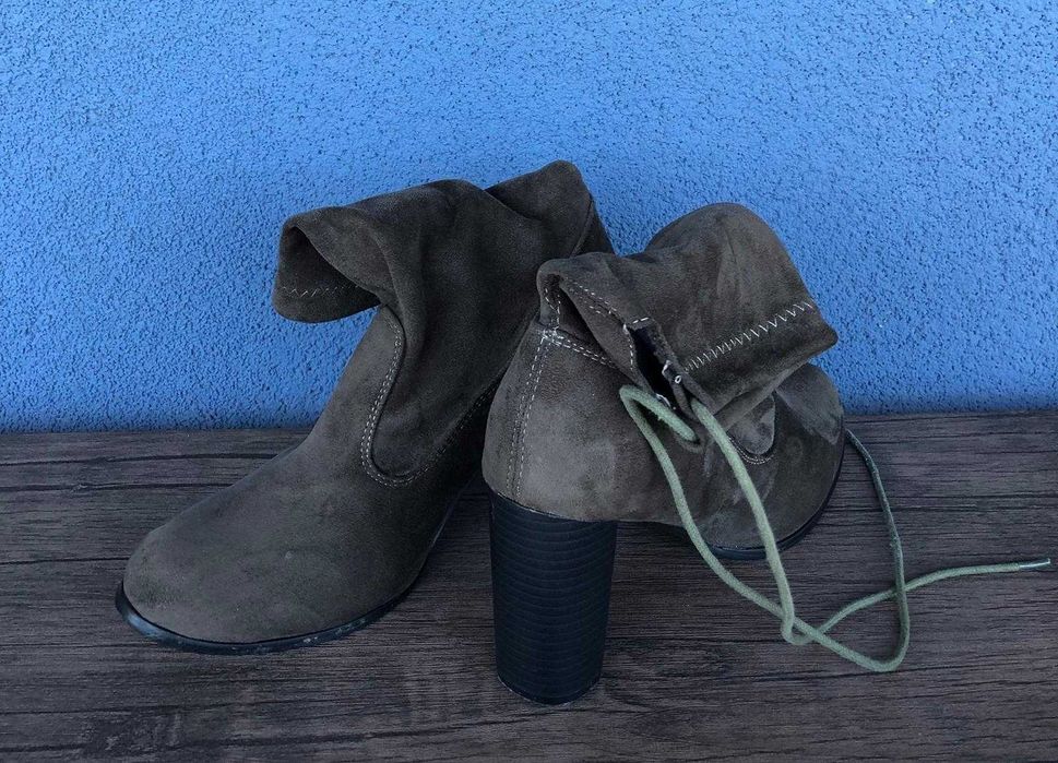 Botine dama, piele intoarsa