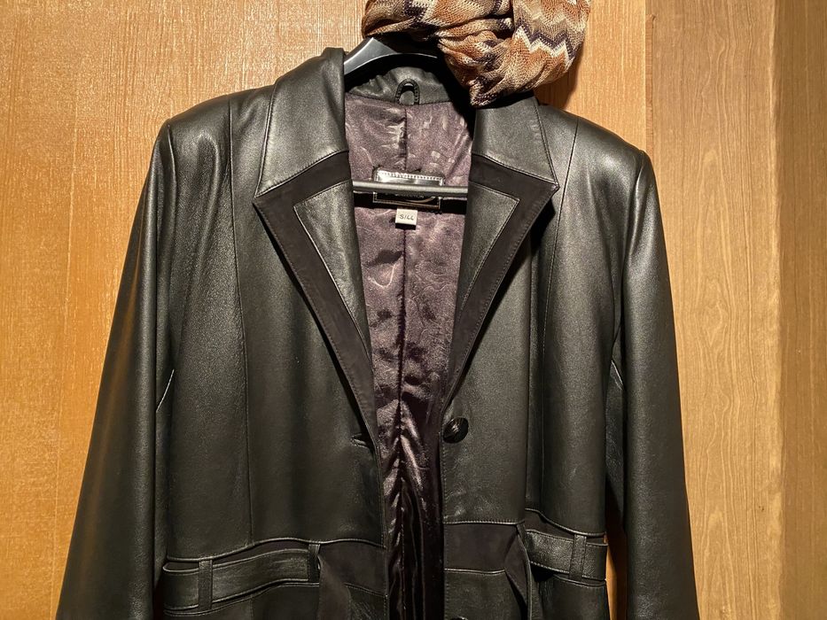 Кожанный плащ