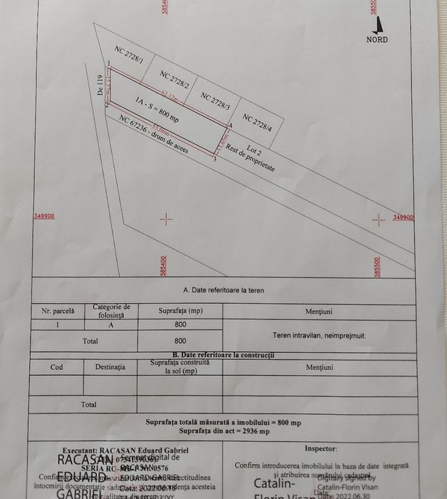Teren Lahovari Saftica Balotesti, Direct Proprietar