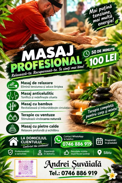 Masaj la domiciliu: relaxare, întreținere și anticelulitic