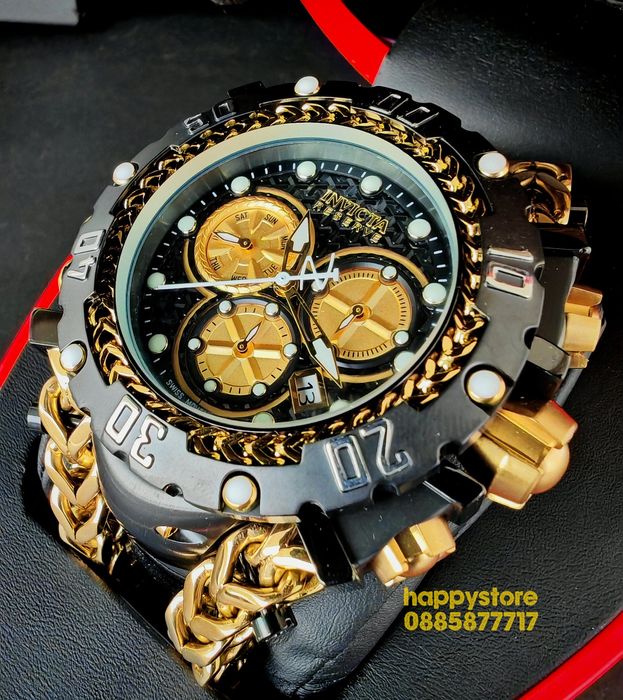 INVICTA Gladiator Black/Gold 60 mm, Инвикта нов ръчен часовник