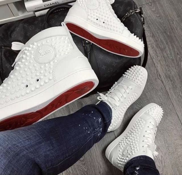 Adidasi Christian Louboutin High White calitate Premiulm