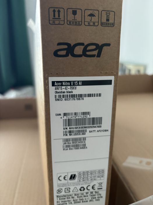 Laptop gaming NOU Acer Nitro V15 AI