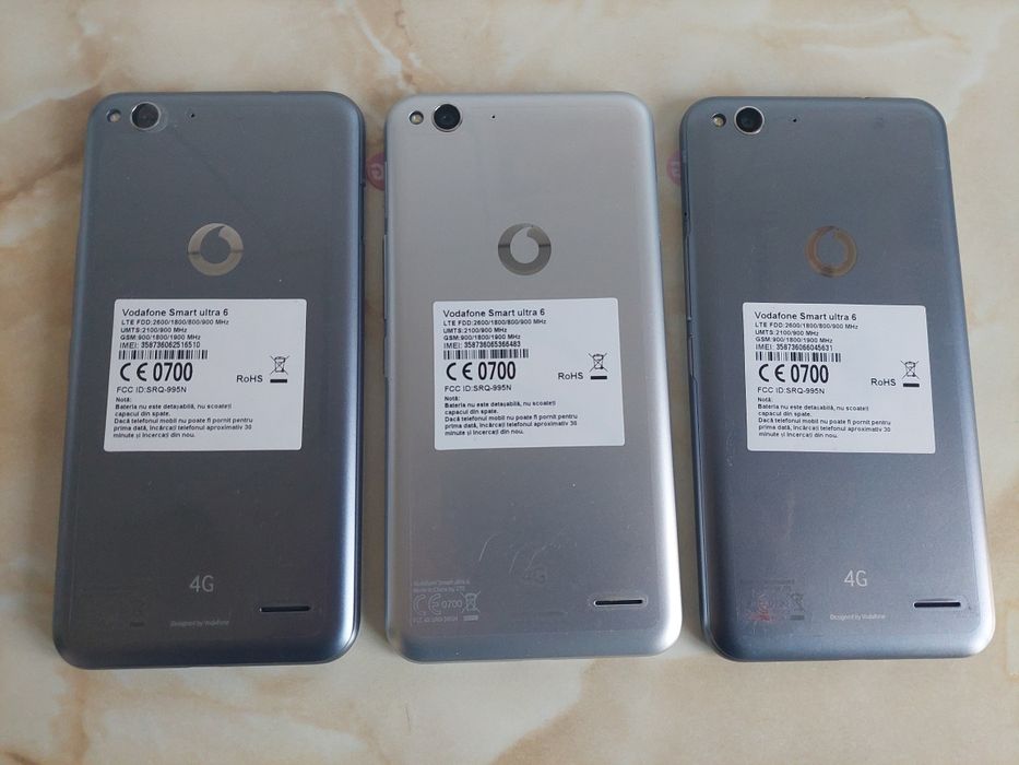 Vând 3x Vodafone Smart Ultra 6, noi nouțe, două negre, unul alb //poze