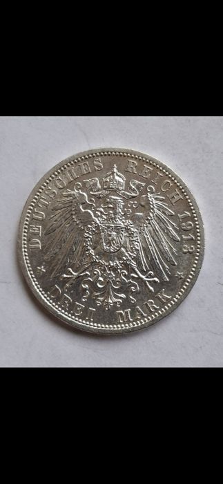 Серебряная монета 3 марки.