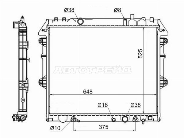 Радиатор охлаждения двигателя  Toyota Fortuner