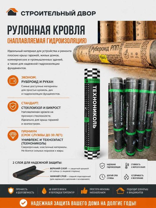 Рулонная кровля.