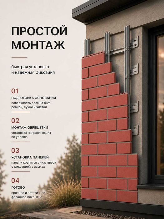 Фасадные панели от Грандлайн Кирпич клинкерный керамический