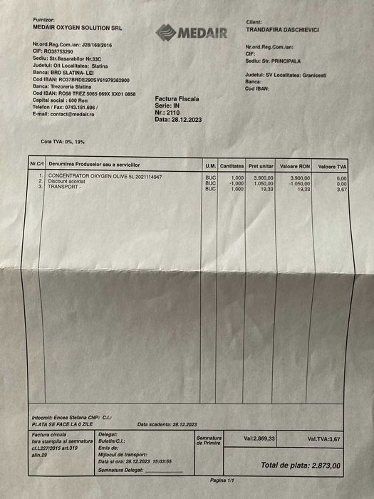 Concentrator de oxigen OLIVE 5L