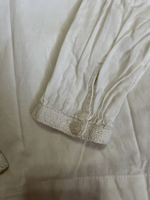 Бяла риза с ефектни ръкави H&M