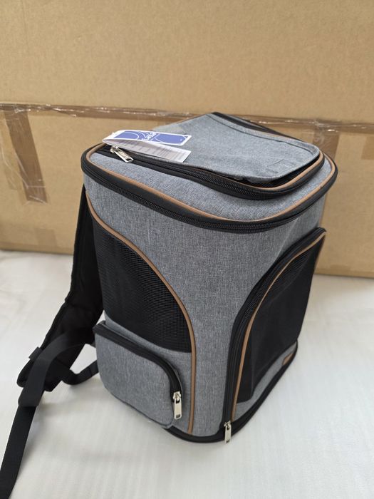 Разширяема транспортна раница за домашни любимци Lekesky (Сива)