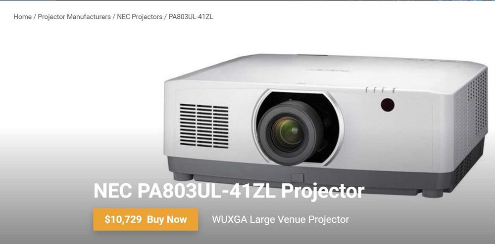 Videoproiector NEC PA803UL Laser, Profesional | 8000 lumeni ! | FullHD, WUXGA 1920x1200, 4k