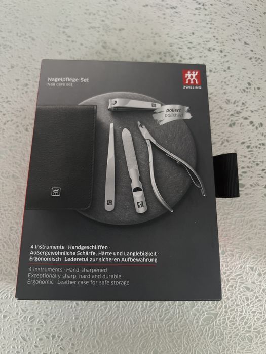 Zwilling Set Accesorii 3,4,5 piese manichiură Twinox etui piele neagra