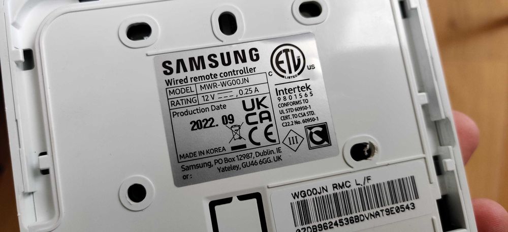 Controller AC pe cablu Samsung MWR-WG00JN de perete