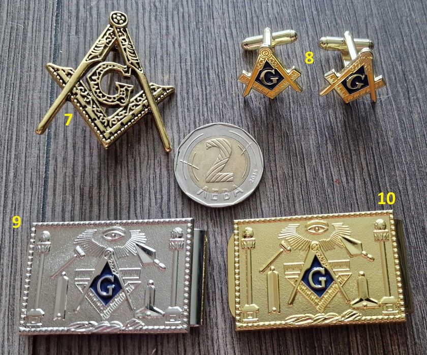Значки монети Масони ръкавели токени щипка за пари и други