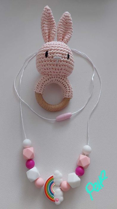 Персонализиран клипс за биберони, гердан за кърмене, гривна дъвкалка