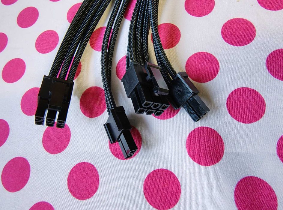 Cablu Prelungitor componente Sleeve Cable 2 x 6+2 Pin PCI-e Black.