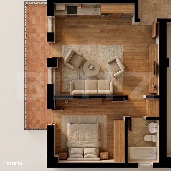Apartament 2 camere, 41.05 mp, zona Burdujeni — fotografia 1