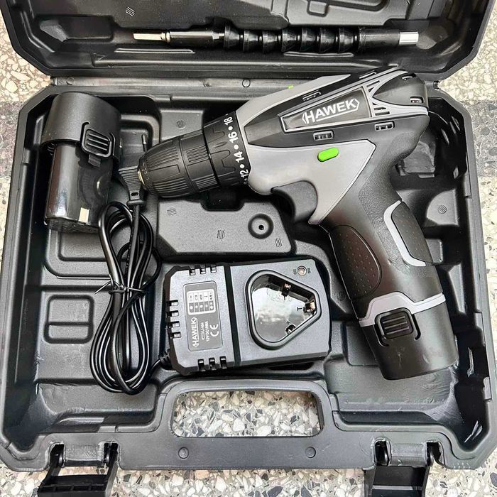 Акумулаторен винтоверт с вложки и удължение 12V HAWEK