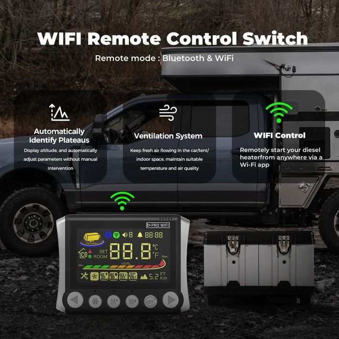 Sunster TB10 Wifi si Bluetooth 8Kw , Adaptor priza 220v , 12v ,24v