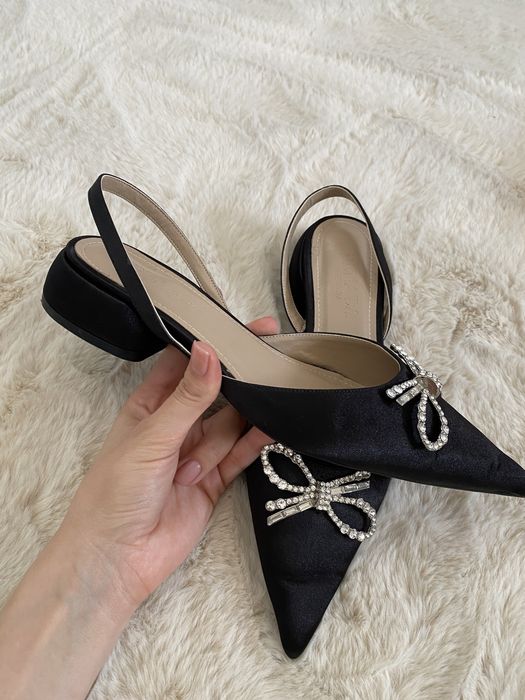 Balerini eleganti din satin,BENAZA, marimea 39