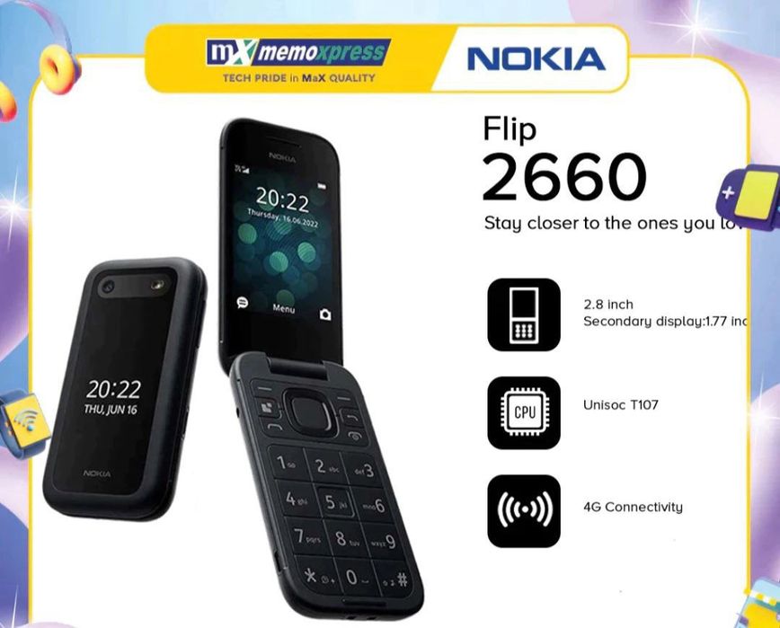 Nokia 2660, Nokia 2720, Knopkali liguwkali  telefonla barchasi mavjud.