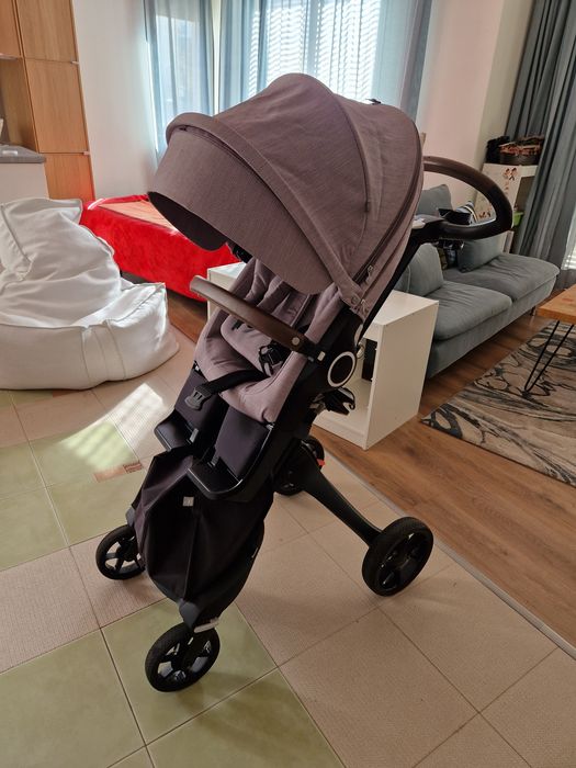 Stokke Xplory V6 lilac/black, brown leather