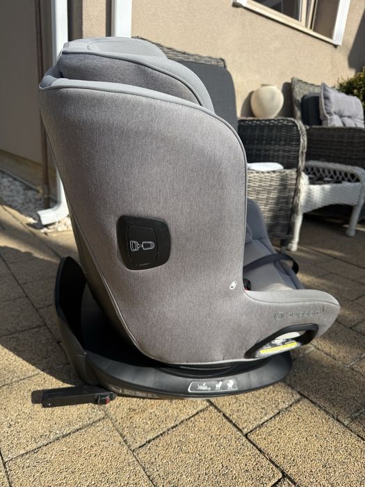 Scaun auto rotativ Bugaboo Owl Grey cu baza Isofix
