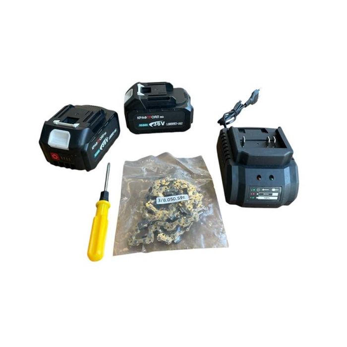 Акумулаторна резачка 36V 10Ah+ автоматично смазване+2 батерии+2 вериги