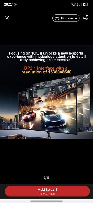 Cablu USB C la Displayport 2.1 de 1m