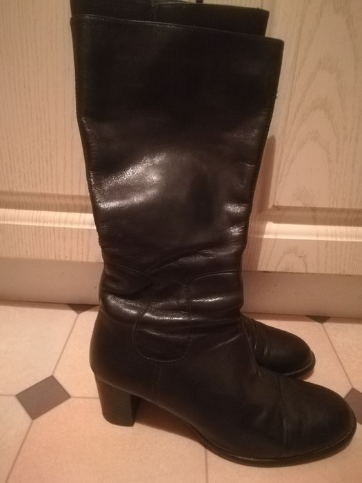 Сапоги кожаные осенние