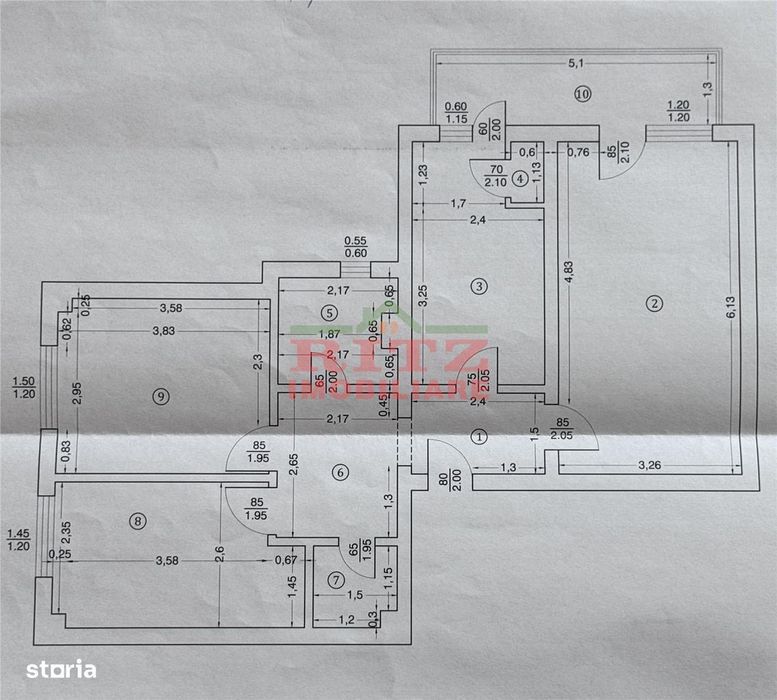 Nou! Ap. 3 cam., S=76 mp, garaj, zona CEC!