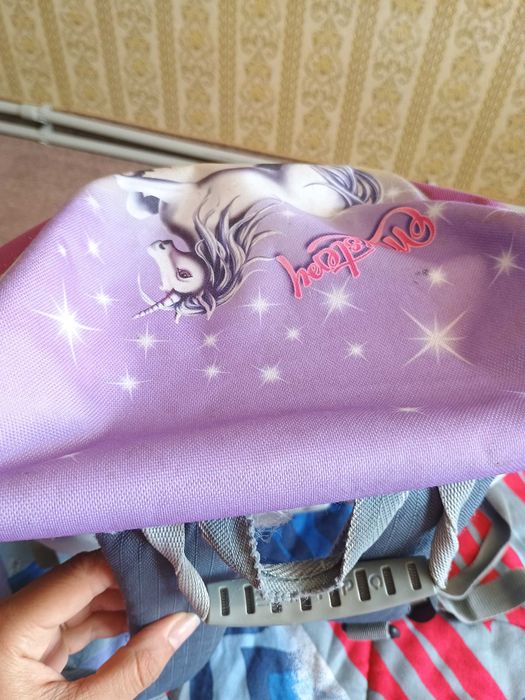 Ергономична ученическа раница за момиче – Еднорог комплект с несесер