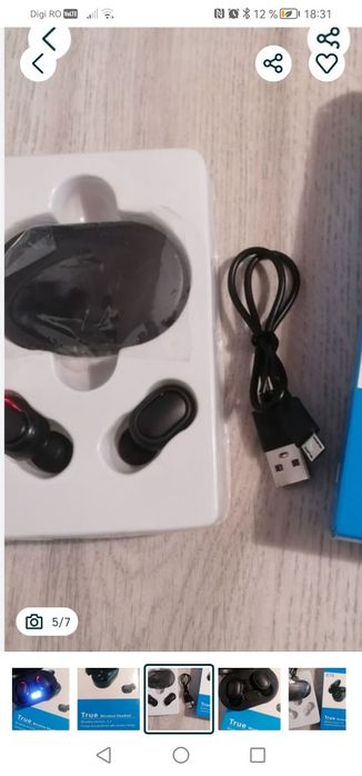 Căști wireless pentru gaming, cu control tactil și afișaj led, noi