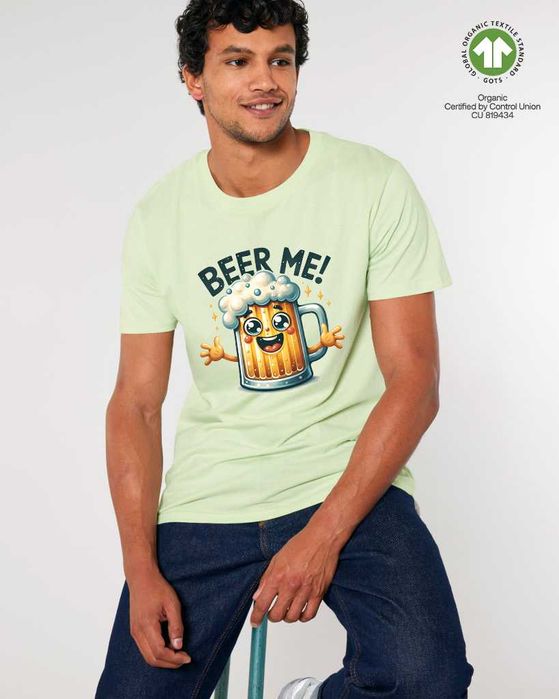 Мъжки тениски с бира, забавни надписи с бира