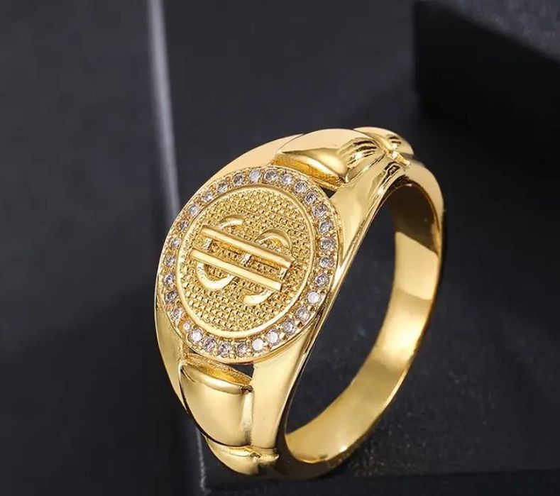 Уникален златист пръстен от медицинска стомана