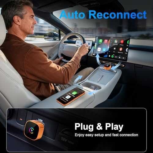 Нов CarPlay Wireless адаптер за iPhone 1080P USB-C USB-A бърза връзка кола телеон Айфон