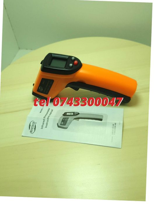 Termometru Industrial Optimus At 420 Interval -50 +480 Grade C Cu Afisaj Luminat , Portocaliu Negru Pentru Utilizare Tehnica Sau Decorativa