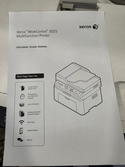 Imprimata Multifunctionala Xerox 3025 cu Wifi Adf Ca Nou